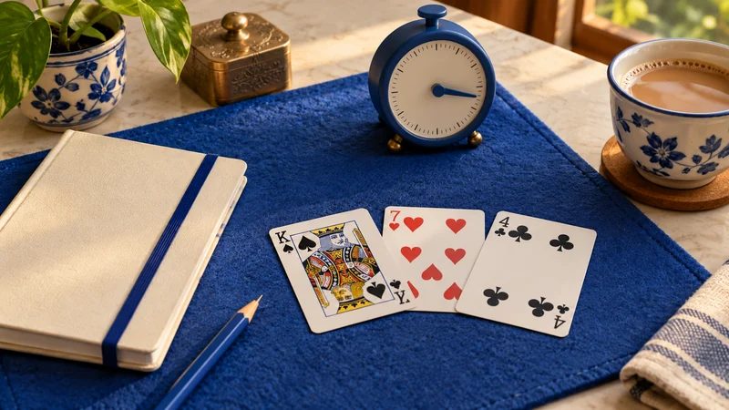 Editorial illustration: Learn the cards without money: a 15-minute practice plan